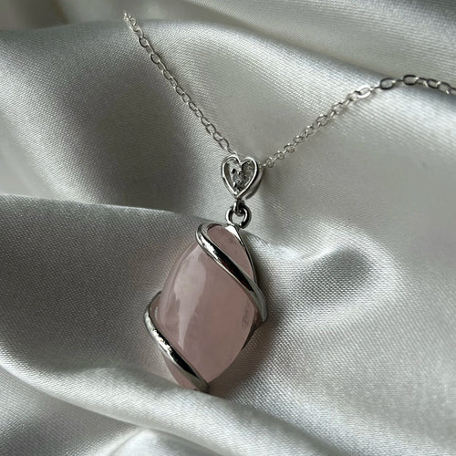 Necklace with Brass Rhinestone Heart